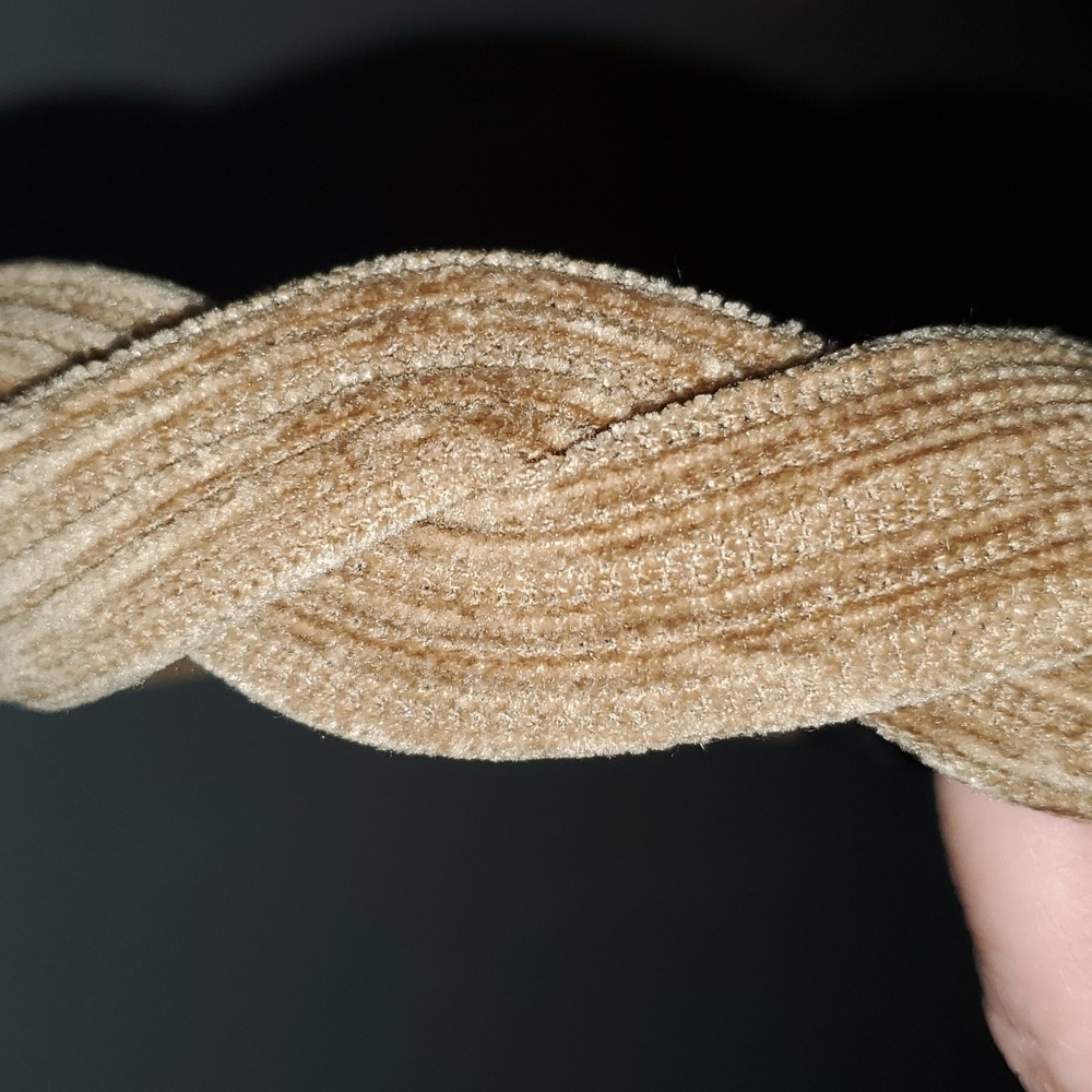 New handmade boutique corduroy braided flexible wide headband tan - Picture 4 of 5